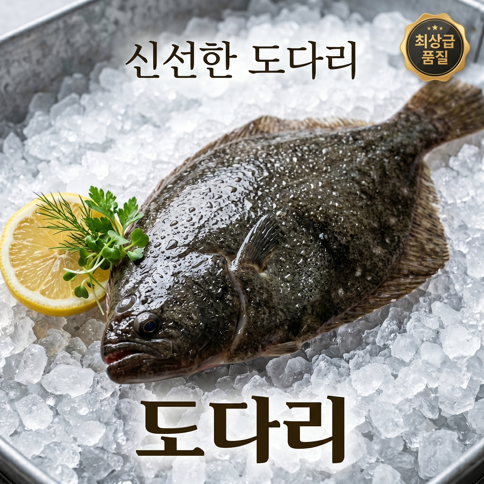  도다리 1kg(4-5마리 개별 진공 포장, 합 1kg ) 